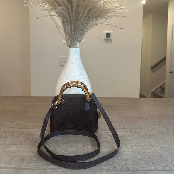 Gucci Bamboo Mini Suede 2 Way Bag - Picture 1 of 16